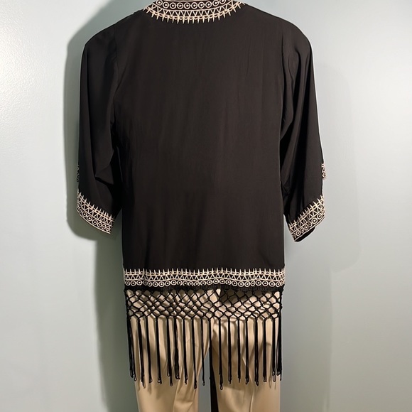 Chloe Oliver Embroidered Fringed Kimono - Picture 6 of 13